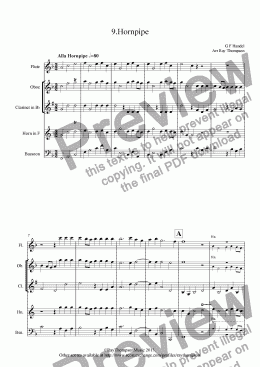 page one of Water Music:Hornpipe (Wedding Processional) (Wind Quintet)