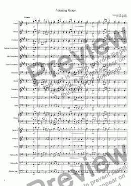 page one of Amazing Grace - Orchestra