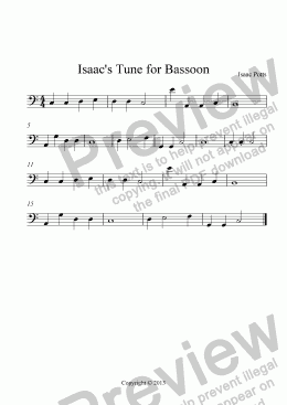 page one of Isaac’s Tune for Bassoon