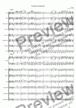 page one of Funiculi Funicula - Orchestra