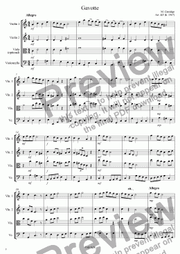 page one of Gavotte - String Trio