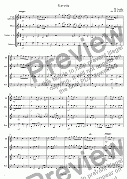 page one of Gavotte - Woodwind Trio