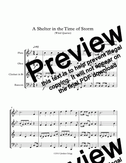 page one of A Shelter in the Time of Storm (Wind Quartet)