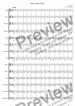 page one of Holy, holy, holy - Orchestra