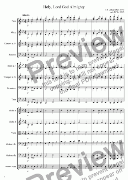 page one of Holy, Lord God Almighty - Orchestra
