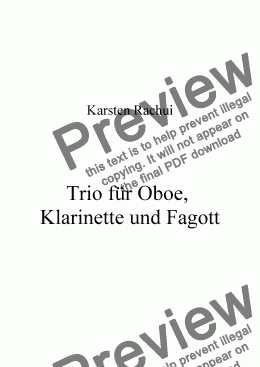 page one of Trio for Oboe, Clarinet and Bassoon