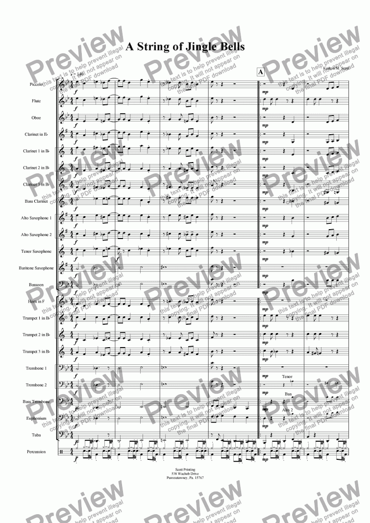page one of A String of Jingle Bells
