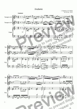 page one of Andante - 2 Trumpets & organ