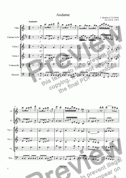 page one of Andante - mixed ensemble