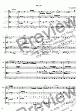 page one of Andante - String Trio