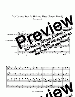 page one of My Latest Sun Is Sinking Fast (Angel Band) (brass quartet)