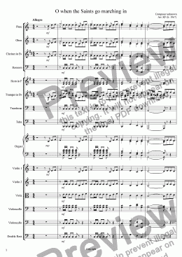 page one of O when the Saints go marching in - Orchestra