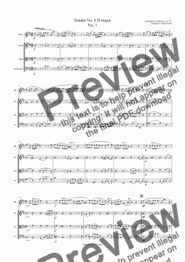 page one of Sonata No. 4 for Oboe, Violin, Viola and Cello