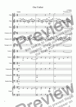 page one of Our Father - Orchestra