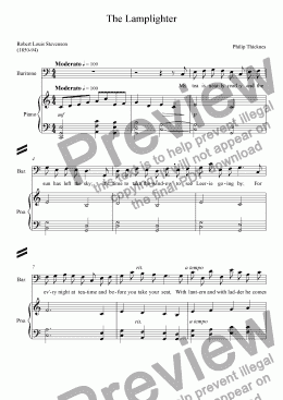 page one of The Lamplighter (Baritone & piano)