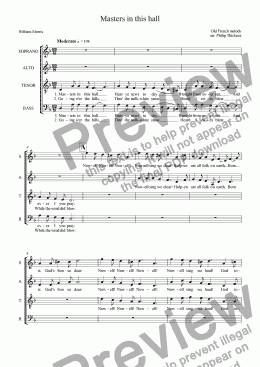 page one of Masters in this hall (SATB)
