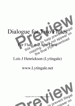 page one of Dialogue for Two Flutes