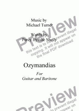 page one of Ozymandias