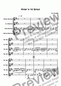 page one of Moogin’ In the Googlie (SATB Saxophone Quartet)