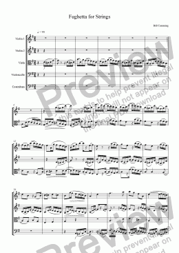 page one of Fughetta for Strings