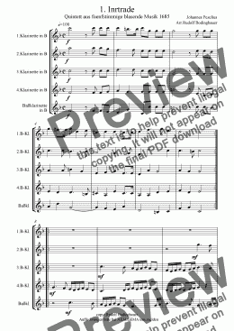 page one of 1. Inrtrade Klarinettenquintett