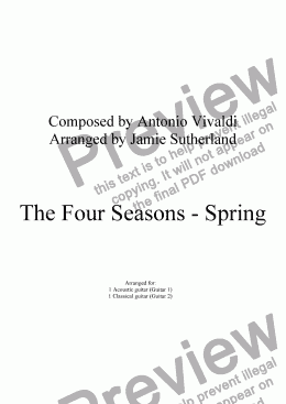 page one of The Four Seasons - Spring