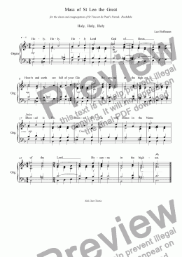 page one of St Leo Mass Holy Holy Holy Piano Ver