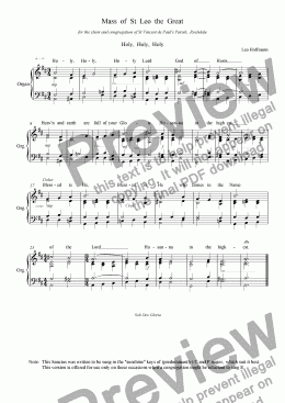 page one of St Leo Mass Holy Holy Holy Piano Ver A Maj