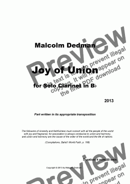 page one of Joy of Union