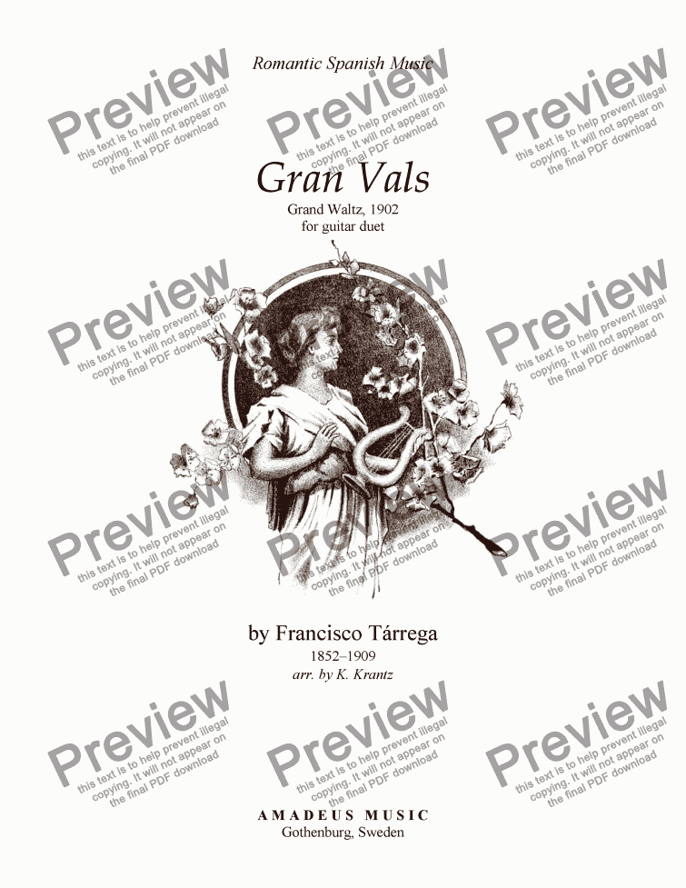 page one of Gran Vals For guitar duet