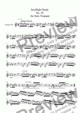 page one of Jazzflight Study  No. 10  for Solo Trumpet