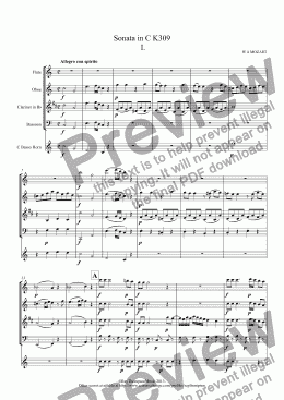 page one of Mozart: Piano Sonata No.7 in C K309  I.Allegro