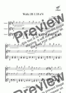 page one of Waltz JB 1:18 nº4 for guitar trio