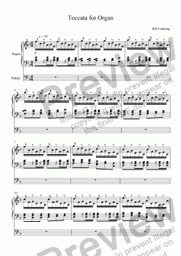 page one of Toccata for Organ