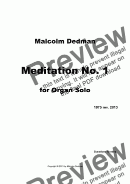 page one of Meditation No. 1