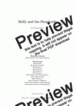 page one of Molly and the Shepherds! (Clarinet Choir)
