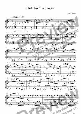 page one of Etude No. 2 in C minor