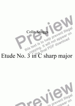 page one of Etude No. 3 in C sharp major