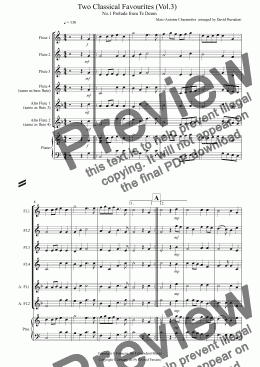 page one of 2 Classical Favourites for Flute Quartet (volume three)