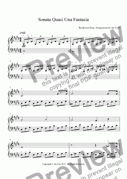 page one of Moonlight Sonata (Sonata Quasi Una Fantasia)