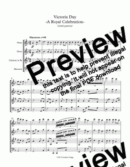 page one of Victoria Day -A Royal Celebration- (wind quartet)