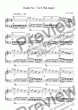 page one of Etude No. 7 in E flat major