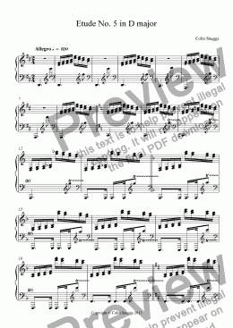page one of Etude No. 5 in D major