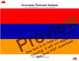page one of Armenian National Anthem ("Mer Hayrenik") for Brass Quintet  & Percussion (MFAO World Anthem Series)