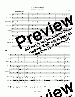 page one of Four Step March (for Grade 1/2 Concert band)