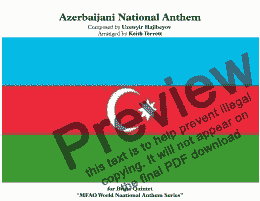page one of Azerbaijani National Anthem for Brass Quintet (MFAO World National Anthem Series)