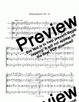page one of String Quartet No. 18