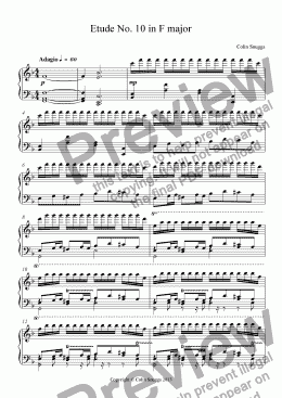 page one of Etude No. 10 in F major