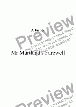 page one of Mr Martland’s Farewell