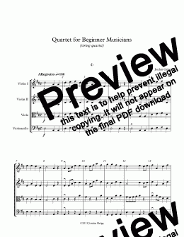 page one of Quartet for Beginner Musicians (string quartet)